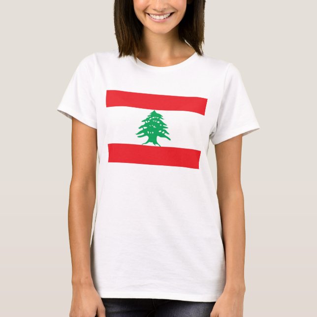 Mujeres camisetas con bandera del Líbano (Anverso)