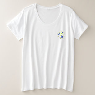 Mujeres camisetas más diseño de flores de tamaño