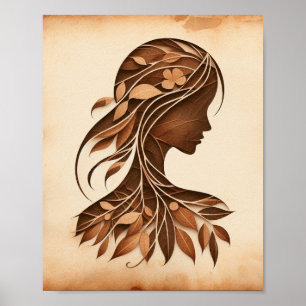 mujeres cara hojas papel natural arte artesanal