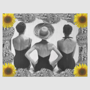 Mujeres de cosecha en papel de tocador