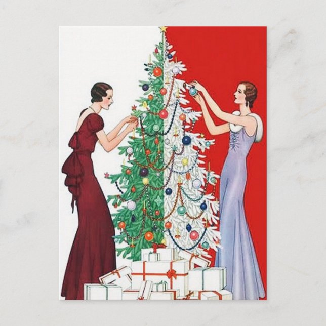 Mujeres de Navidad Art deco retro (Anverso)