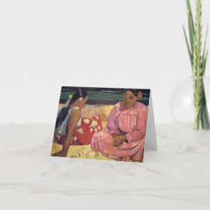 "Mujeres de Tahitian en la tarjeta de Paul Gauguin