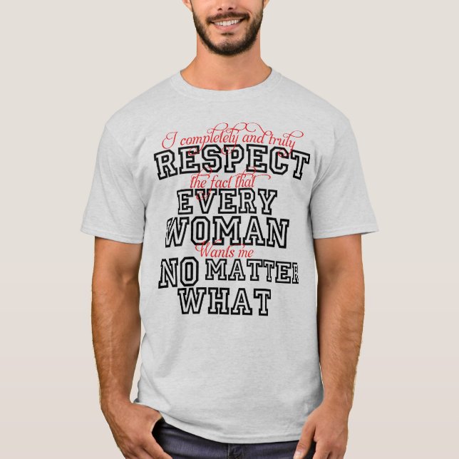 Mujeres divertidas del respecto de la camiseta (Anverso)