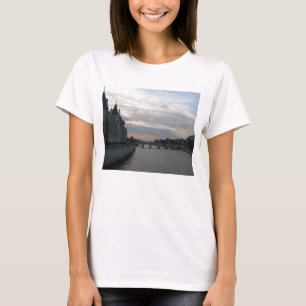 Mujeres elegantes camisetas con puesta de sol en P