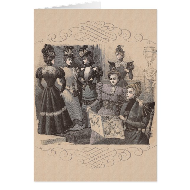 Mujeres elegantes del Victorian que leen las (Frente)