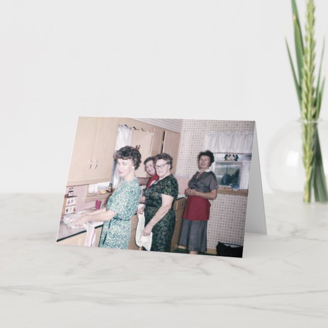 Mujeres en la tarjeta de felicitación retra de la (Anverso)