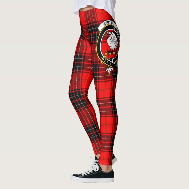 Mujeres escocesas Escudos de Clan Tartán Leggings (Izquierda)