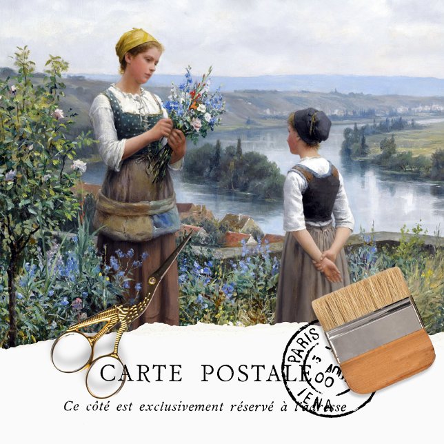 Mujeres francesas viejas escogiendo papel de tejid (Subido por el creador)