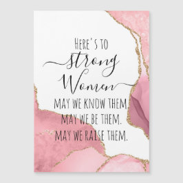 Mujeres fuertes Rubor & Gold Agate Elegant Girly G