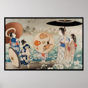 Mujeres japonesas de la época del ukiyo-e con arte