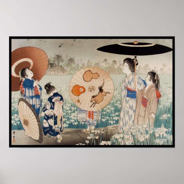 Mujeres japonesas de la época del ukiyo-e con arte (Frente)