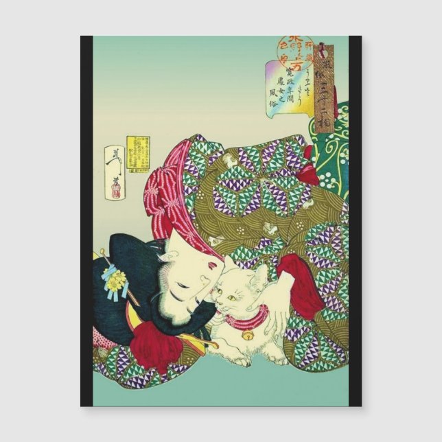 Mujeres japonesas y gato (Anverso)
