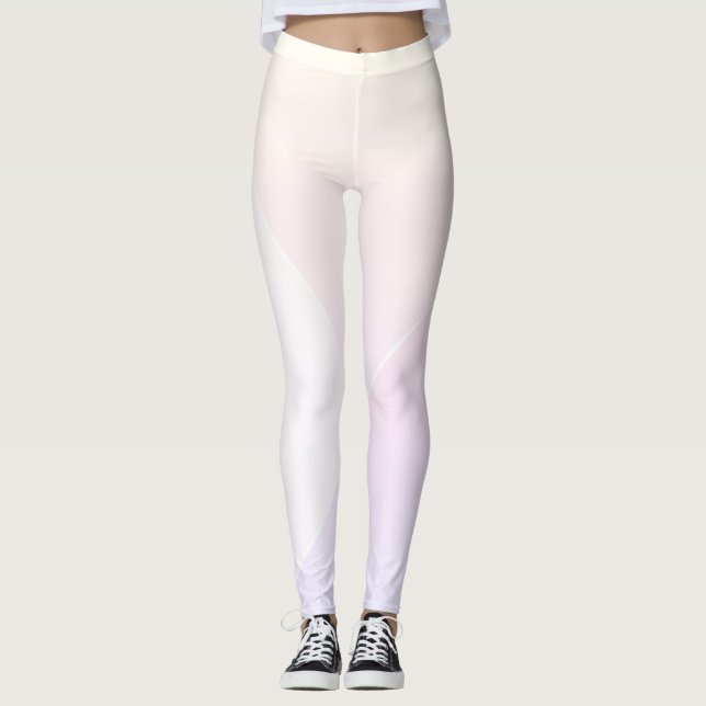 Mujeres Leggings Blanco morado rosado moderno (Anverso)