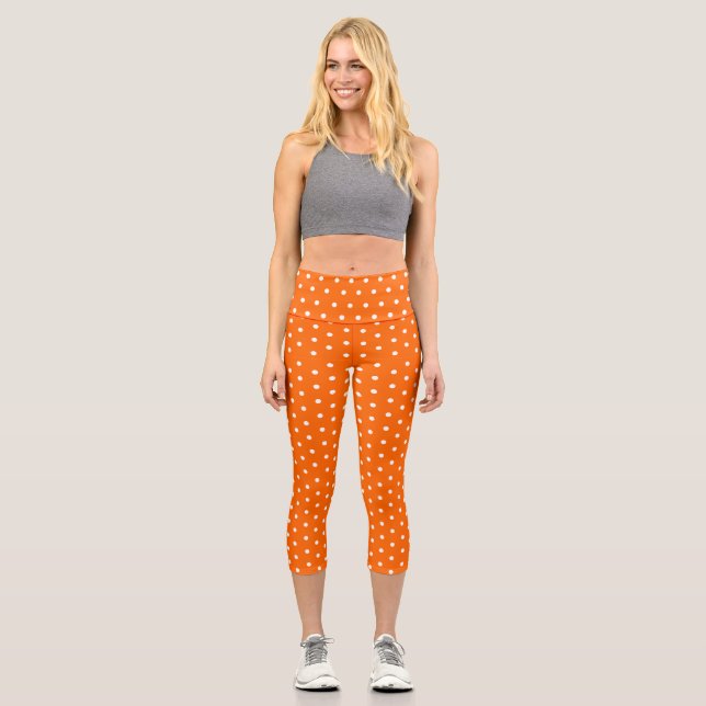 Mujeres Leggings Capri Naranja (Anverso)