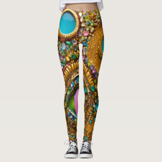 mujeres leggings con piedra y gemas