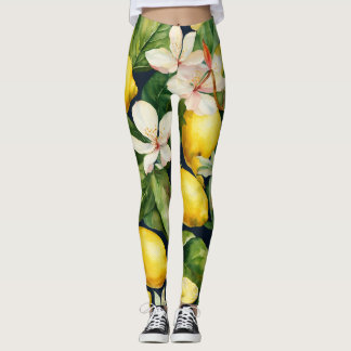 mujeres leggings en amarillo limón y verde