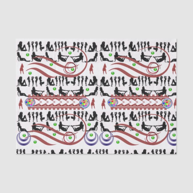 Mujeres mancavernas de papel de tejido decorativo (Anverso)