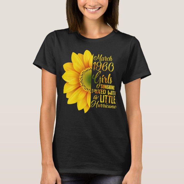 Mujeres marcan Chicas 1960 girasol camiseta (Anverso)