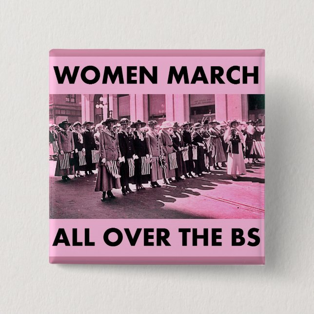 Mujeres marzo por todo las BS botón del cuadrado (Anverso)