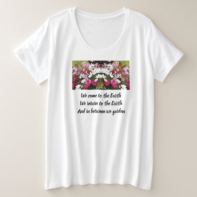 Mujeres Más Tee De Tamaño Y Entre Jardín (Anverso del diseño)