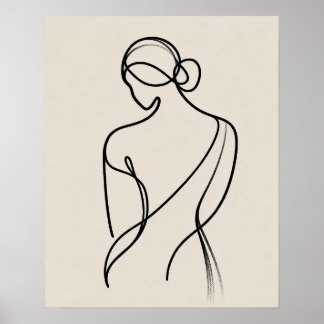 Mujeres minimalistas de vuelta - Arte de línea