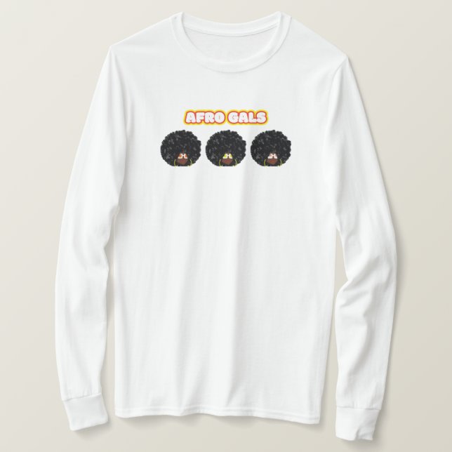 Mujeres negras, afro gay, camiseta de largo alient (Anverso del diseño)