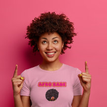 Mujeres negras, camiseta rosada de abeja negra