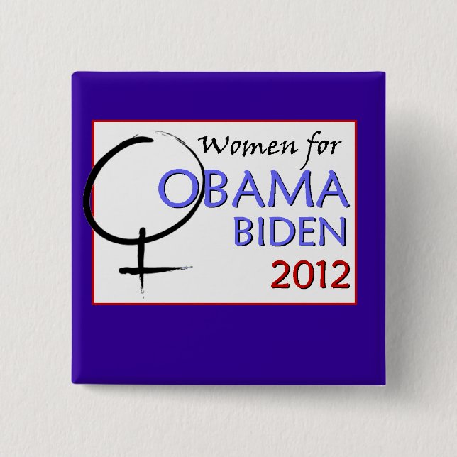 Mujeres para el botón de Obama-Biden (Anverso)