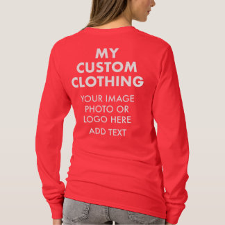 Mujeres personalizadas CAMISETA ROJA DE MANGA LARG