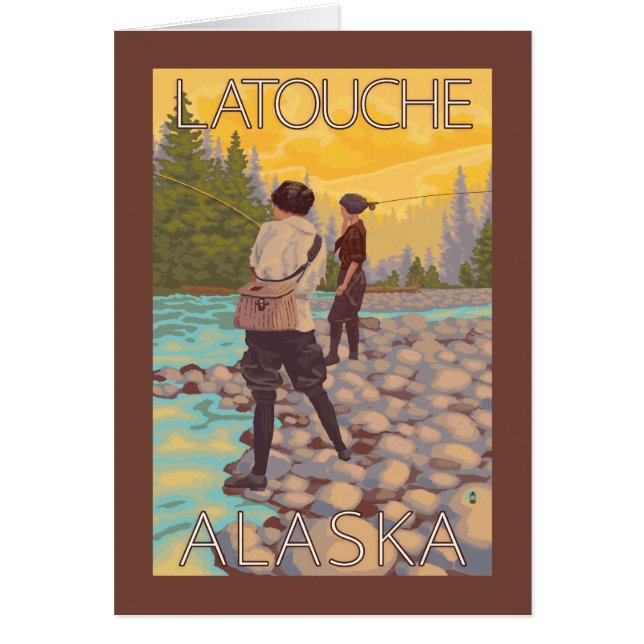 Mujeres Pesca de Mosca - Latouche, Alaska (Frente)