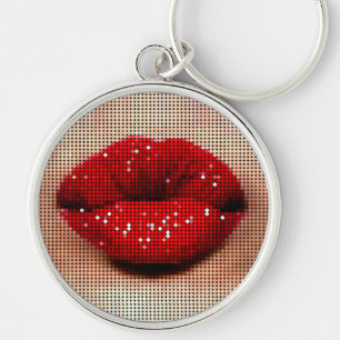 Mujeres que besan llavero de los labios