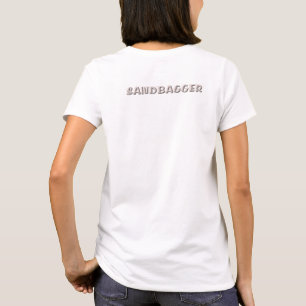 Mujeres Sandbagger camiseta blanca parte trasera