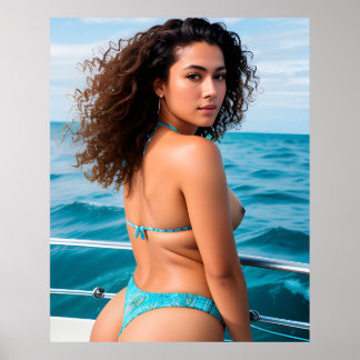 Mujeres Sexy Azul Bikini Material de arte AI gener
