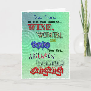 Mujeres vinícolas y tarjeta de canciones