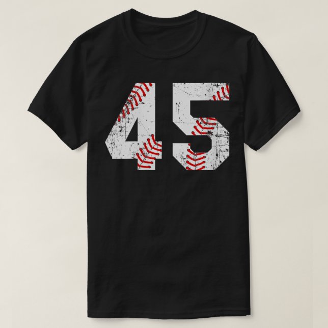 Mujeres Vintage Béisbol 45 Jersey Número VNeck (Diseño del anverso)