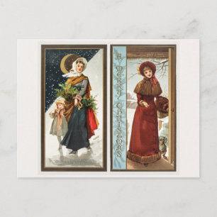 Mujeres y niños de Navidad vintage (1865-1899)