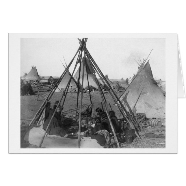Mujeres y niños de Oglala dentro de Tipi (Anverso (Horizontal))