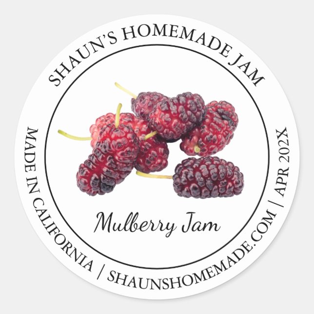 Mulberry Jam Etiqueta moderna (Anverso)