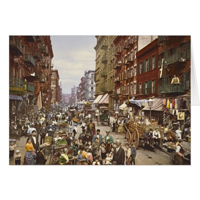 Mulberry Street Market New York City 1900 (Anverso (Horizontal))
