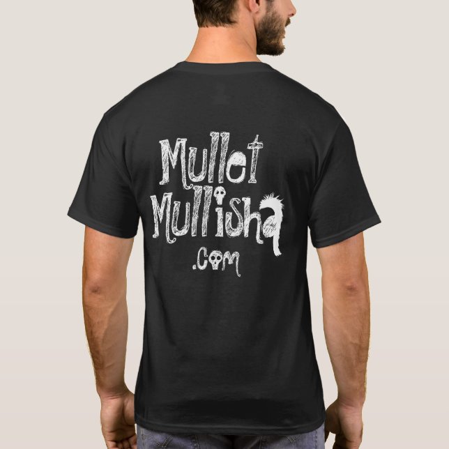 Mullet negra de camiseta Mullisha para hombres (Reverso)