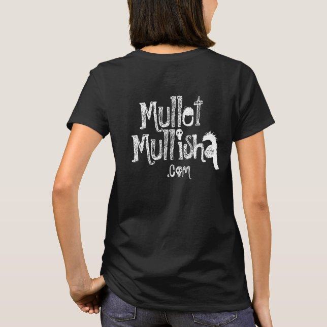 Mullet negra de mujeres con camiseta (Reverso)