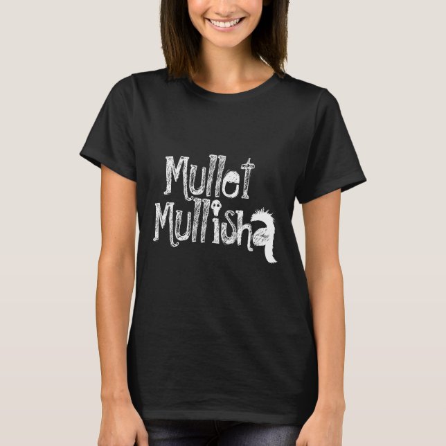 Mullet negra de mujeres con camiseta (Anverso)