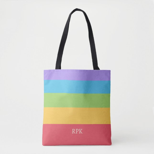 Multicolor personalizado 5 bandas bolsa de tocador (Anverso)
