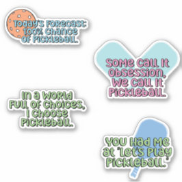 Multicolor Pickleball Player Colorful Pegatina Pac