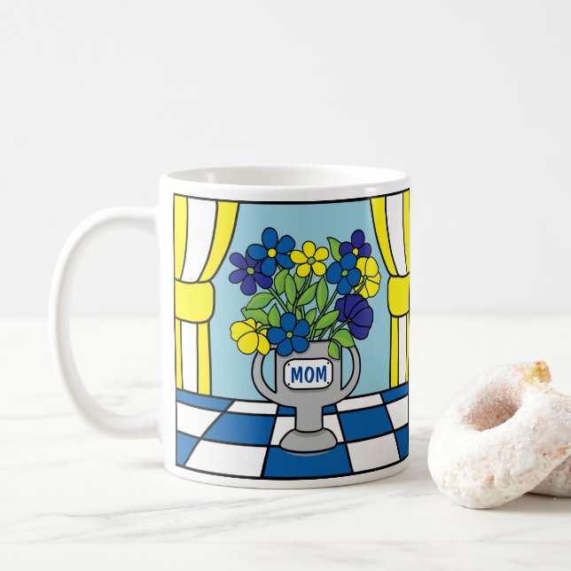 Multidoerista sobre tazas de café blancas clásicas (Con donut)