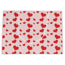 Múltiples corazones rojos en una linda bolsa de re