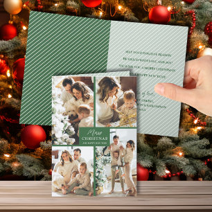 Múltiples fotos Feliz Navidad Verde plegado