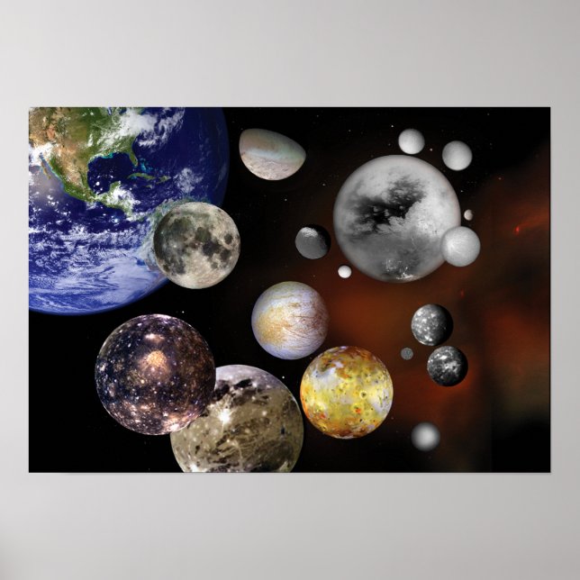 Múltiples lunas de arte espacial NASA (Frente)