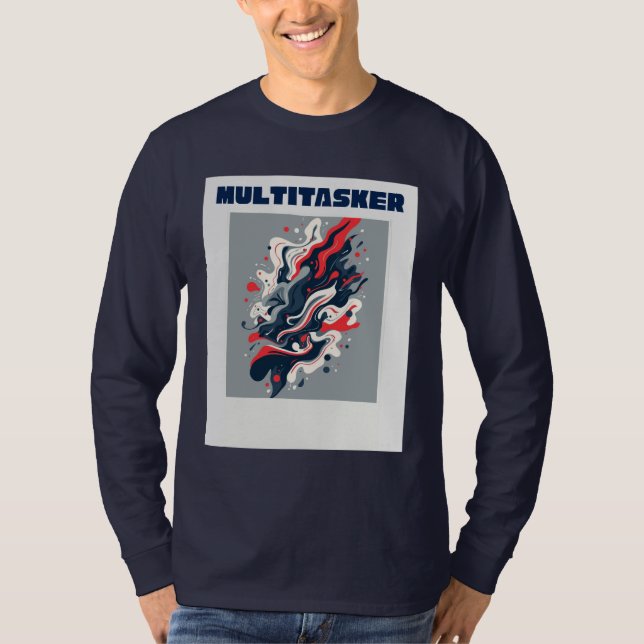 Multitarea - Camiseta de Arte Fluido Retro Abstrac (Anverso)