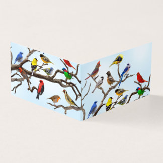 Multitud de aves en la tarjeta de felicitación en